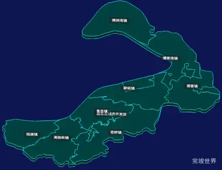 threejs咸宁市嘉鱼县geoJson地图3d地图CSS3D标签